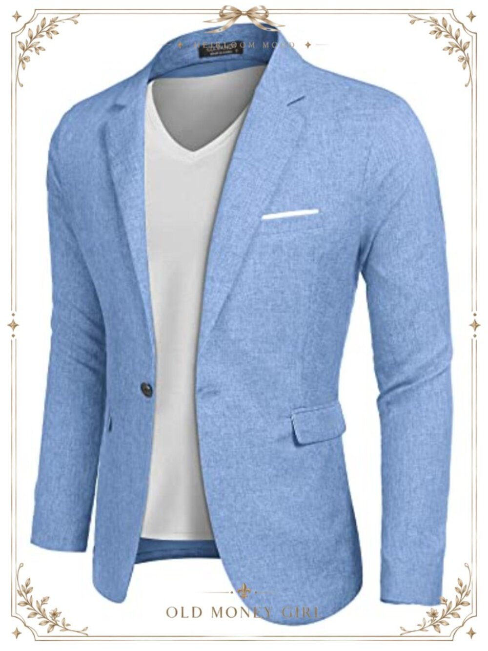 Men's Slim Fit One Button Blazer Lightweight Sport Coat
